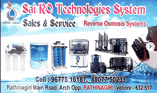Sai RO system water purifier dealers in vellore